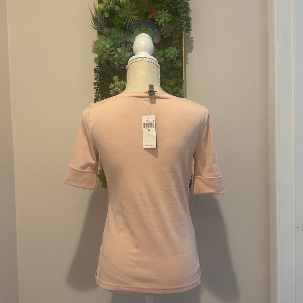 NWT Lauren Ralph Lauren Stretch Boat Neck Shirt - Picture 6 of 8